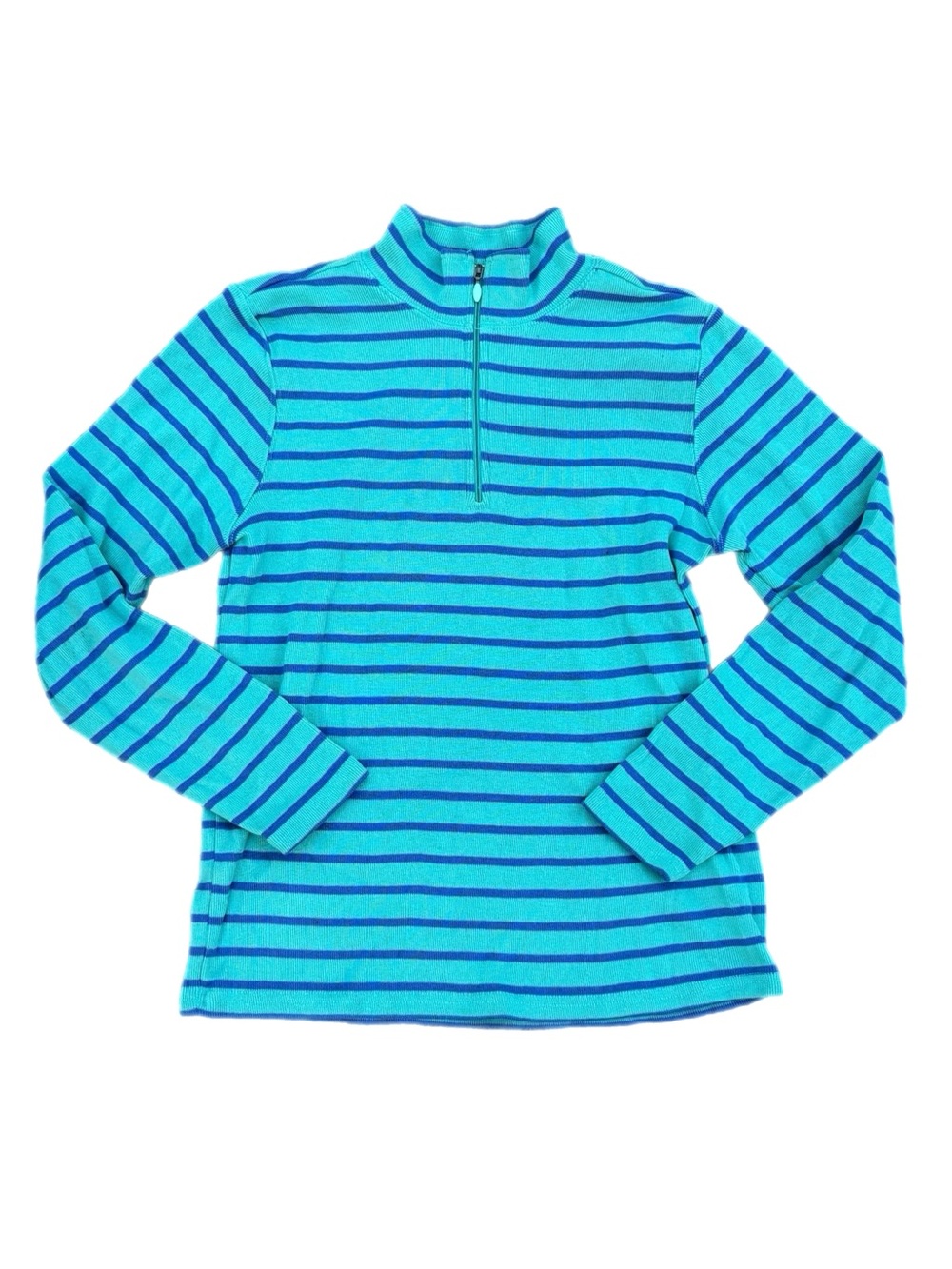 L.L. Bean | Striped Quarter Zip Pullover Sweater
